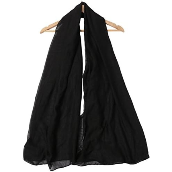 Dam Scarf i Bomull, Lätt och Mjuk, Solid Färg, Sjal
