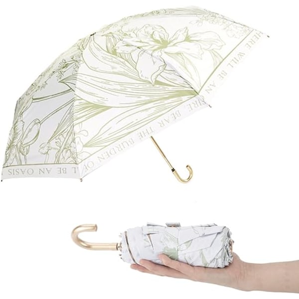 2 Kompakt litet regn- och solparaply vindtätt starkt för kvinnor