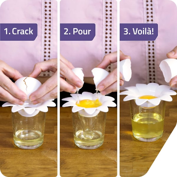 1 st äggseparator i plast, äggvita-äggula-delare, köksredskap, bakverktyg, ägguppsamlare, söt blomdesign