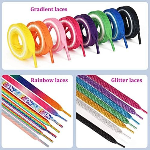 Flate Fargerike Mote Sneakers Skolisser, Regnbue Gradient Sko Lisser
