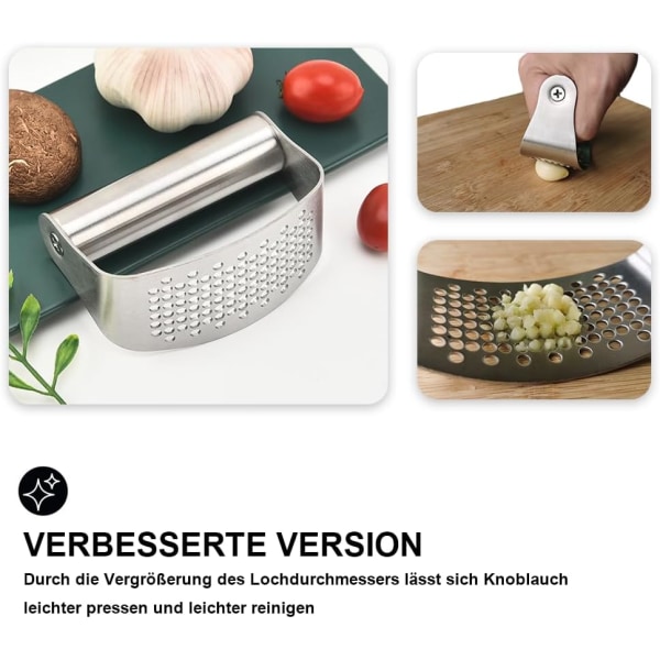 Rustfrit Stål Vippe Hvidløgspresser Manuel Hvidløg Knuser Hvidløg Hakker Hvidløg Presser