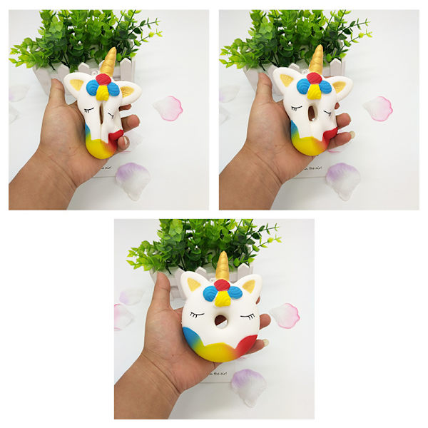 2 kpl 5 tuuman Squishies Jumbo Donut Unicorn Kawaii Pehmeä Risi