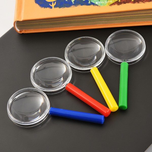 12 Stykker (Tilfældig Farve) Børneforstørrelsesglas Mini Forstørrelsesglas, Bærbar 10X Forstørrelse Forstørrelsesglas Farverigt Forstørrelsesglas, Børneinsekt