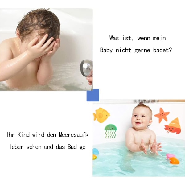 10 Ark Badekar Stickers, Havdyr Anti-Skrid Sikkerhedsstickers, Badekar Stickers til Badeværelse og Brusebad
