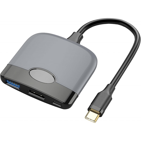 Portabel Switch-docka med HDMI-adapter för Nintendo Switch, Resedocka 3-i-1 Switch Docki Black and Gray