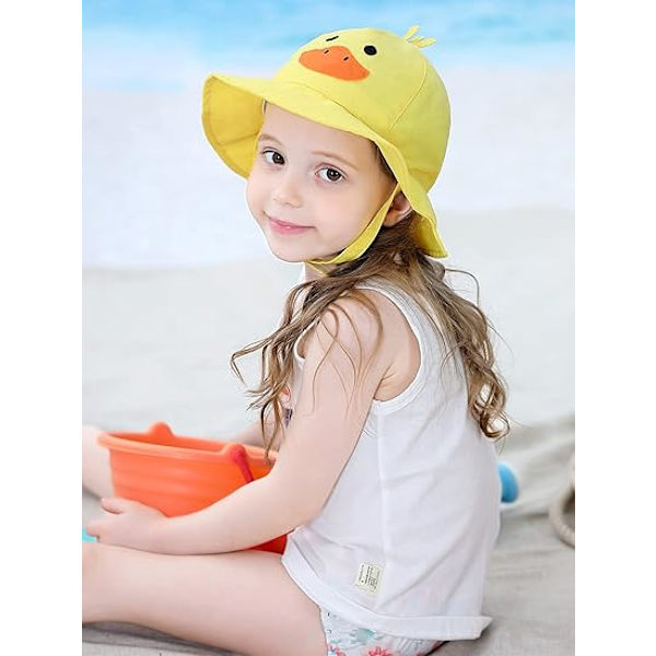 Baby solhatt småbarn sommarhatt UPF 50+ hinkhatt pojke anti-ultraviolett solhatt Duck Brim Hat