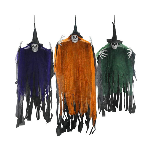 3 stycken skelett Grim Reaper hängande dekoration Halloween fest dekor läskig dekor hängande dekoration