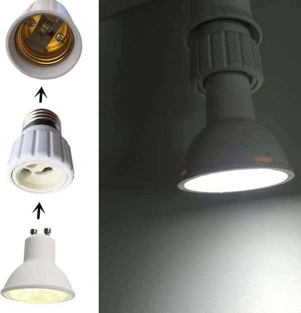 PCS E27 - GU10 -sovitin, LED-lampun kanta E26 - GU10 -lampunpidinmuunnin