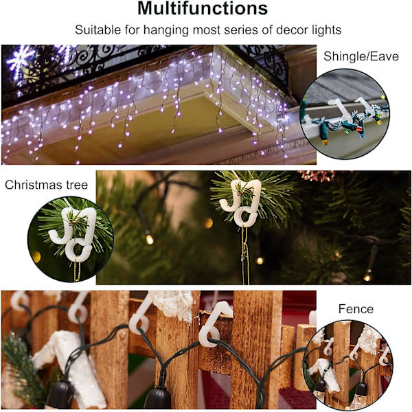20 x Julgransklipp, minijulgransklipp för julgransbelysning, hängrännekrokar för upphängning