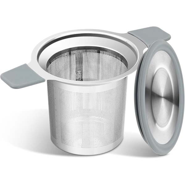 Te-infusionssi, rustfrit stål, løsbladste-si med varmebestandige dobbelthåndtag, ekstra fine maskebold-infusionssi, diffuserholder