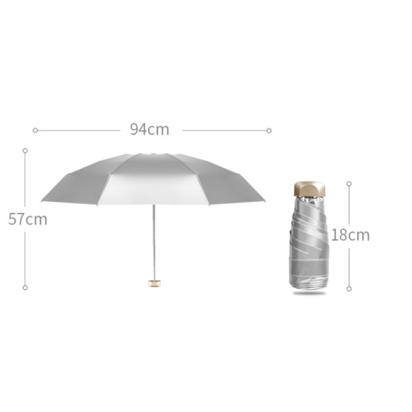 2 Travel Mini Umbrella Lightweight Small 6 Ribs Compact Sun&Rain