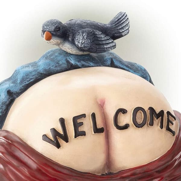 Udendørs havepynt, have-GNOME-statue, sjov nøgen