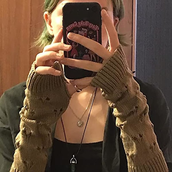 Handskartillbehör Fingerlösa Rivna Långärmade Armvärmare Y2k Armvärmare Harajuku