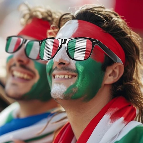 Olympiske Lege-Italien Supporter Kit, 2 Stykker Blå Hvide Røde Briller, Frankrig Supporter Solbriller Fanc