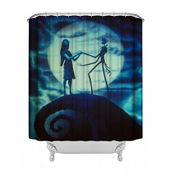 Duschdraperi, Halloween-duschdraperi, Halloween-badrumsduschdraperi med krokar 71 B x 71 H i
