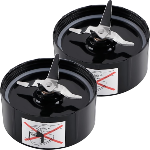 2-pack Korsblad för Blender, Ersättningsdelar Kompatibla med Magic Bullet 250w Blender Modell MB1001 Serie, Svart
