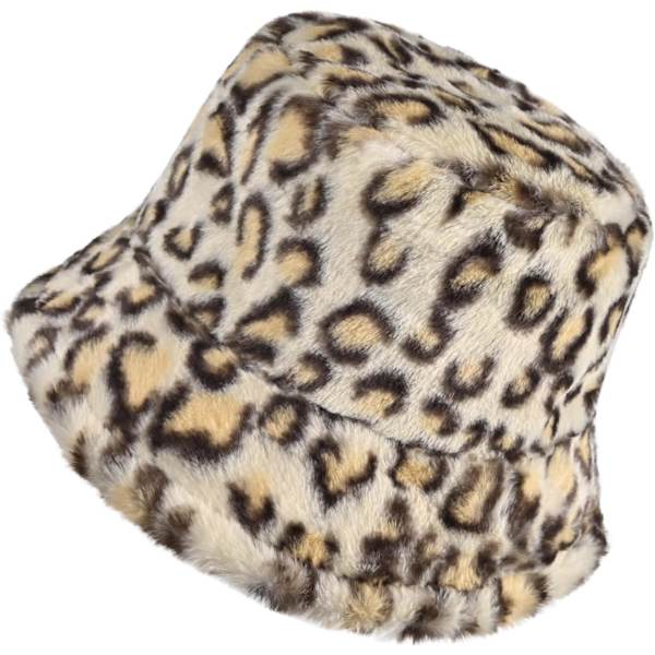 Vintermjuk Konstpäls Plush Bucket Hat, Söt Fiskehatt, Trendig Utomhus Tjock Varm Solhatt för Kvinnor