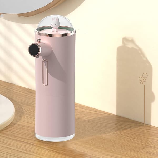Automatisk sæbedispenser, sød automatisk sæbedispenser, automatisk skumsæbedispenser (lyserød)