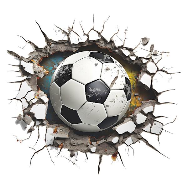 3D Fotboll Dekaler 27x29cm, Fotboll Väggdekaler för Pojkars Sovrum, 3D Väggkonst Vi