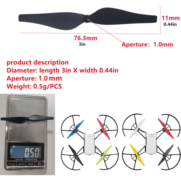 Propell for DJI Tello RC Quadcopter Reservedeler Drone Blades (20stk propeller)