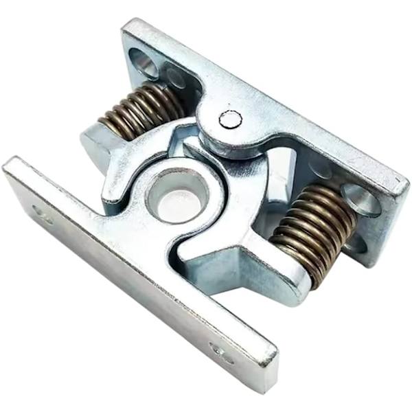 6,1×4,2×0,14 cm Kaksoisrullalukko, Jousikuormitteinen Oven Helppo Lukko Stop Catch Release Clamp Kaksoisrullalukko, 1 kpl Hopea
