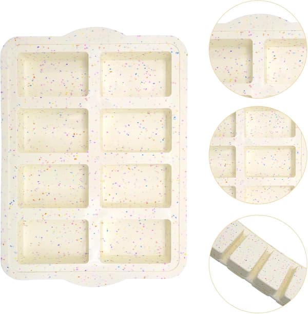 stk Mini Silikonkakeform, 8 Hulrom Mini Rektangulær Kakeform, Mini Browniebrødform, Liten Non-Stick Kakeform for Brød, Brownies, Sjokolade