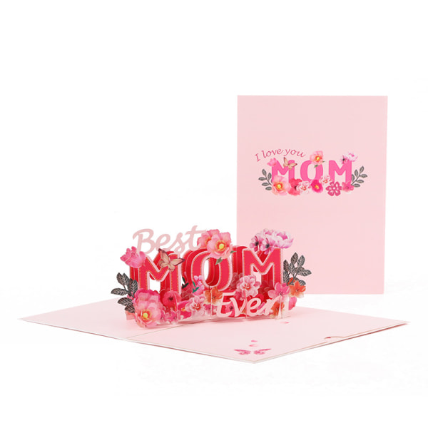 (Äitienpäivän kirjeversio) Pop Up äitienpäiväkortti, syntymäpäivä
