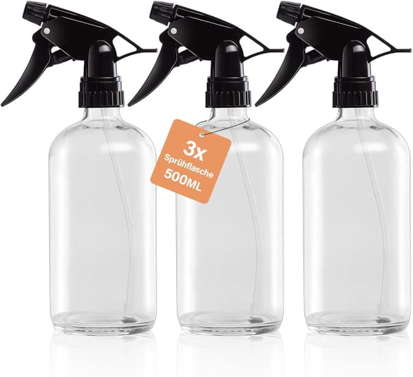 3 uudelleenkäytettävän 500 ml:n suihkepullon sarja