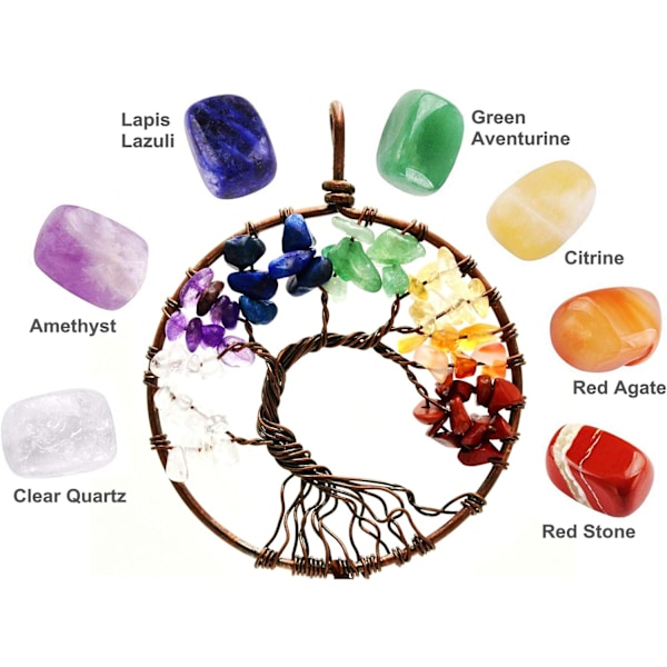 Livets Træ Drømmfangere til Soveværelse Voksen Brun Boho Drømmfänger Væghængning til Piger Chakra Krystal Healing Sten
