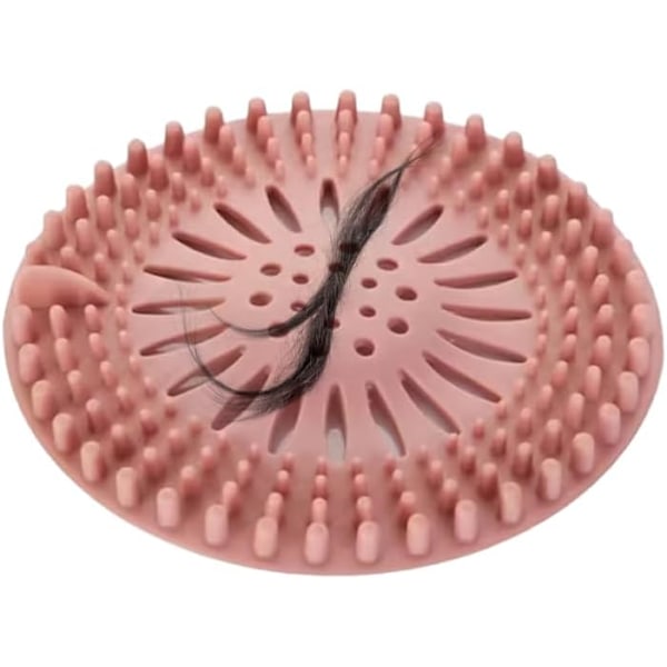 Silikone Afløbsbeskytter, Køkkenvask Filter, Badekar Afløbsdæksel Filter, Køkken- og Badeværelsesvask Filter (Pink)