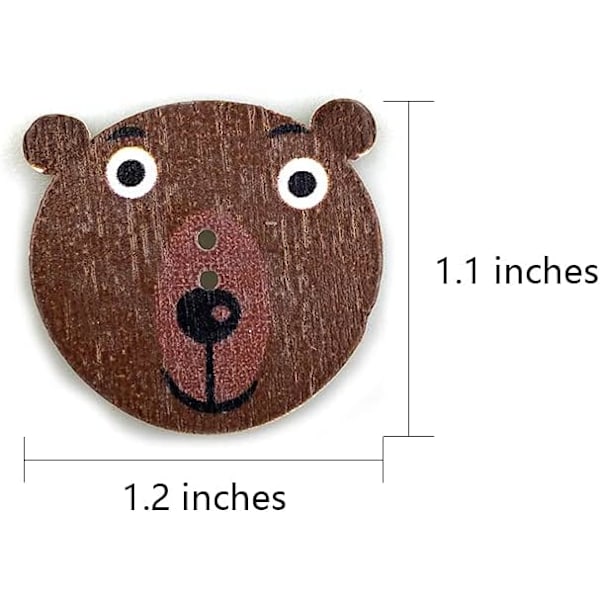 50 kpl Eläinpuu Napit Söpö 2 Reikää Sekalaiset Piirros Puu Nappi Ompelemaan Taiteen Käsityö, DIY Käsityöt, Scrapbooking, Ompelemaan