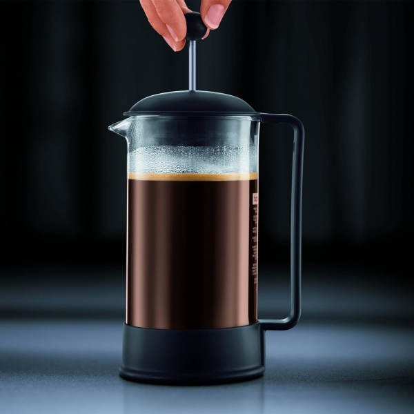 French Press Coffee Maker - 3 kopper - 0,35 L - Svart