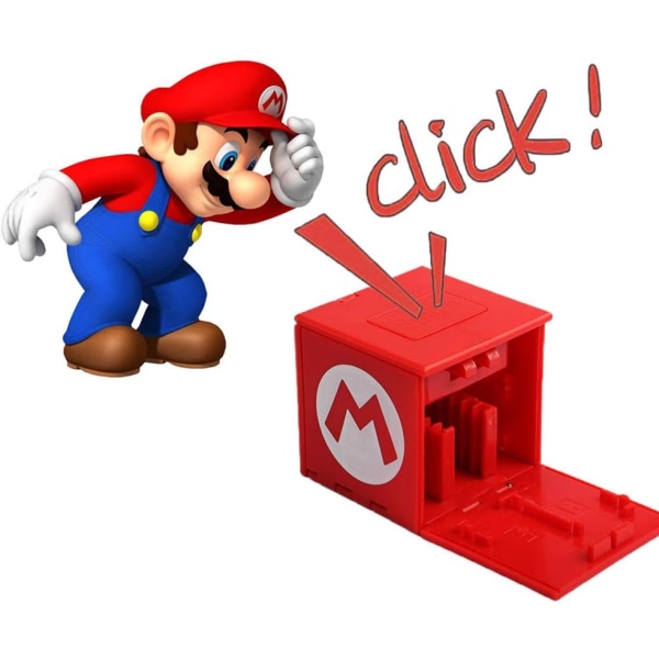 Nintendo Switch-hukommelseskortholder, videospilkortholder med 16 spillekortpladser (rød svamp)
