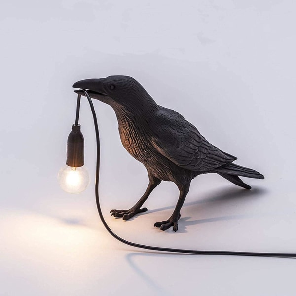 Bordslampa Spelande Korp/Vägglampa, Modern Bordslampa, Fågelskrivbord