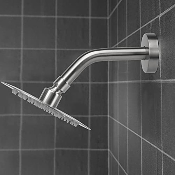 Brusheshowerarm i 304 rustfrit stål, forlængerarm til bruseslange, vægmonteret til fast badeværelsesbruser