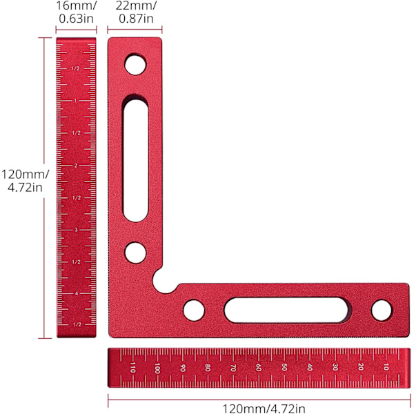 2 st aluminiumlegering 90 graders positioneringsfästen 4,7\" x 4,7\"
