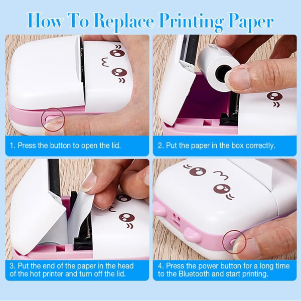 Portable Photo Printer, Mini Thermal Printer, Wireless Bluetooth Printer, Sticker Printer for Sticke