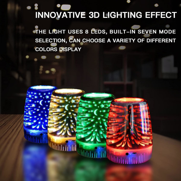 Natlys Bluetooth-højttaler, Weetoo 7 farver LED-natlys Po
