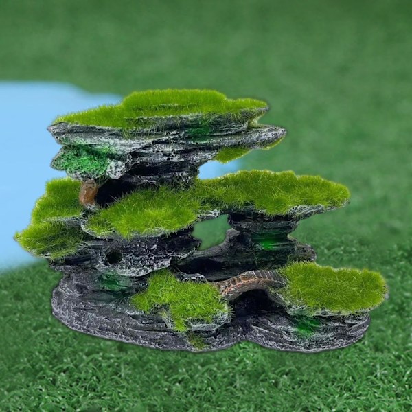 Akvarium View Stone Resin Akvarium Dekoration Betta Huler Stenlandskab, Stenhule til Fisk, Stenlandskab