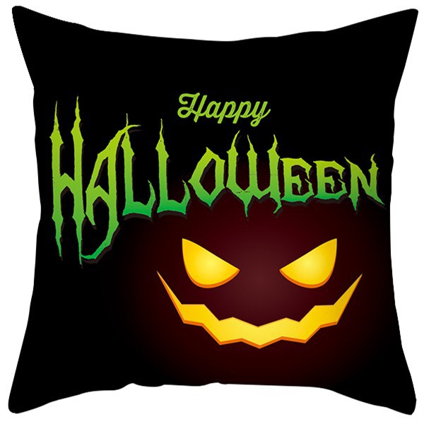 4 kappaletta Halloween-tyynyliinaa, tyynyliina, Happy Halloween sohva sängyn tyynynpäällinen koriste (17,7\"