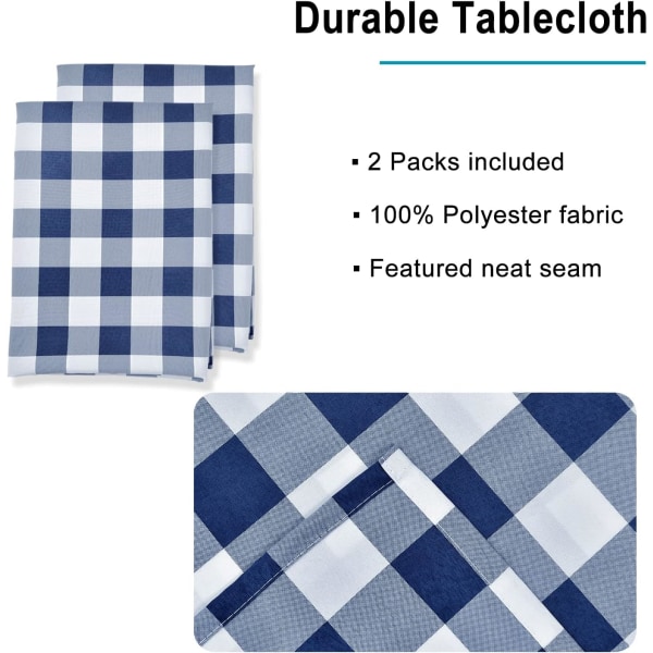 Vattentät buffelcheck-bordsduk, 2-pack, 55,1 x 78,7