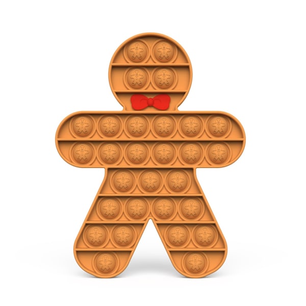 2-pack jul fidgetleksaker, jul pop it-set - tomte och pepparkaksgubbe - jul popp