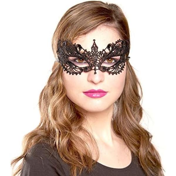 Spetsmaskeradmask med Elastik, Passar Vuxna, Mjukt Skönt Material, Speciellt för Kostym, Tematiskt Fest