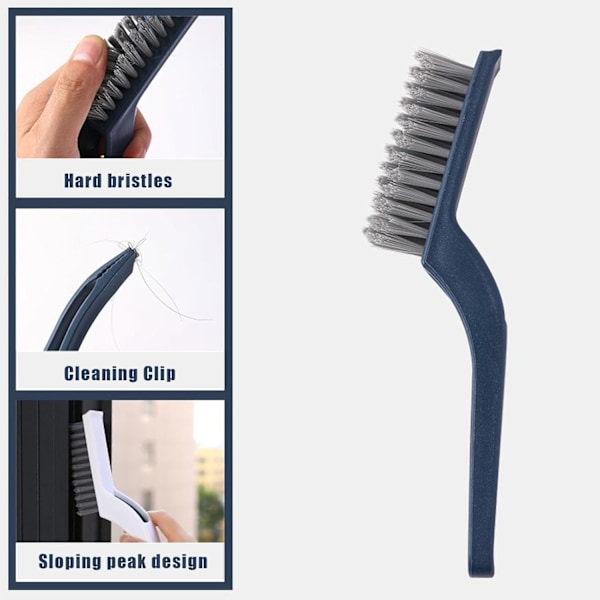 9,84×4,7×1,18cm Hård Børste Rengøringsbørste - 2 Pak Multifunktionel Fugeskrubber Skrubbørster Rengøringsværktøjer til Køkken