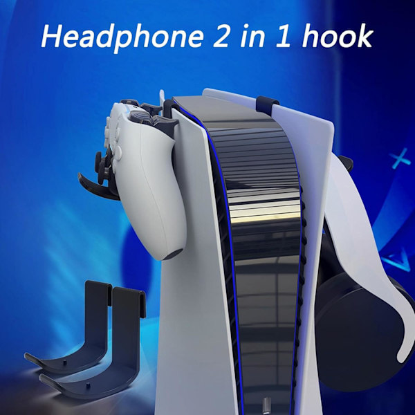 Hodetelefonholder, Kontroller for PS5-konsoll, Holder for å henge spillkontrolleren, Avtakbar Hol
