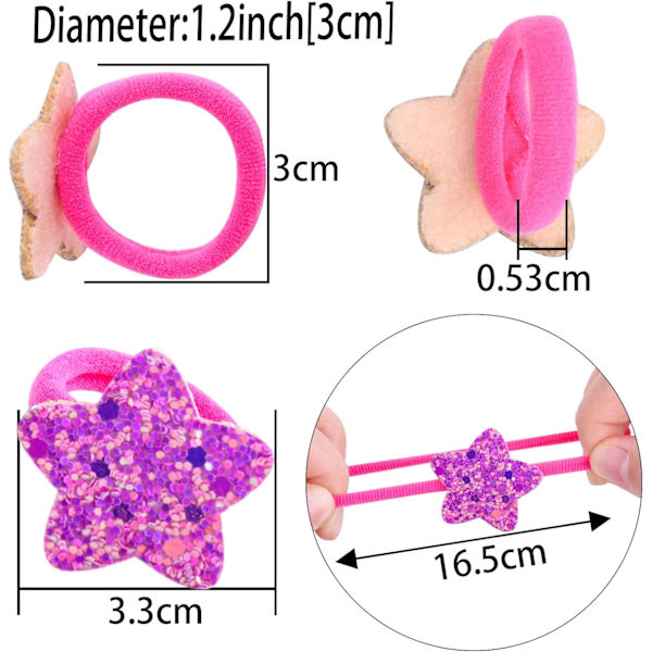 36 kappaletta hiuslenkkejä Scrunchies hiusponinhäntä Eri tyylejä Monivärinen Glitter Pienille tytöille Ki