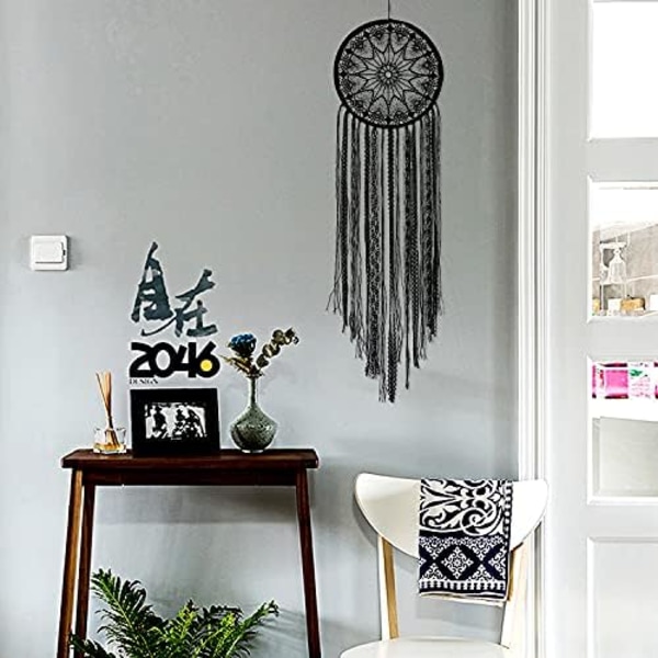 Unelmien Saalistaja Suuri Musta Unelmien Saalistaja Lapsille Makuuhuoneeseen Käsintehty Pitsi Boho Seinätaide Riippuva Koriste Lahja Olohuoneeseen