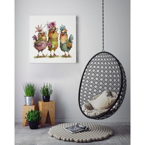 5D Kyckling Diamantmålning Kit för Vuxna Nybörjare, DIY Kyckling Diamantkonst, Full Rund Borr Diamant Punkt Gem Art Kit, Hem