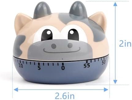 Søt Kjøkken Timer Mekanisk Timer for Barn (Gul Ku)