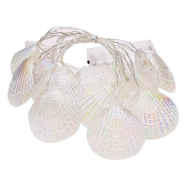 LED Seashell Light Garland - 5 metrin akku - 20 lämmintä valkoista sydäntä -